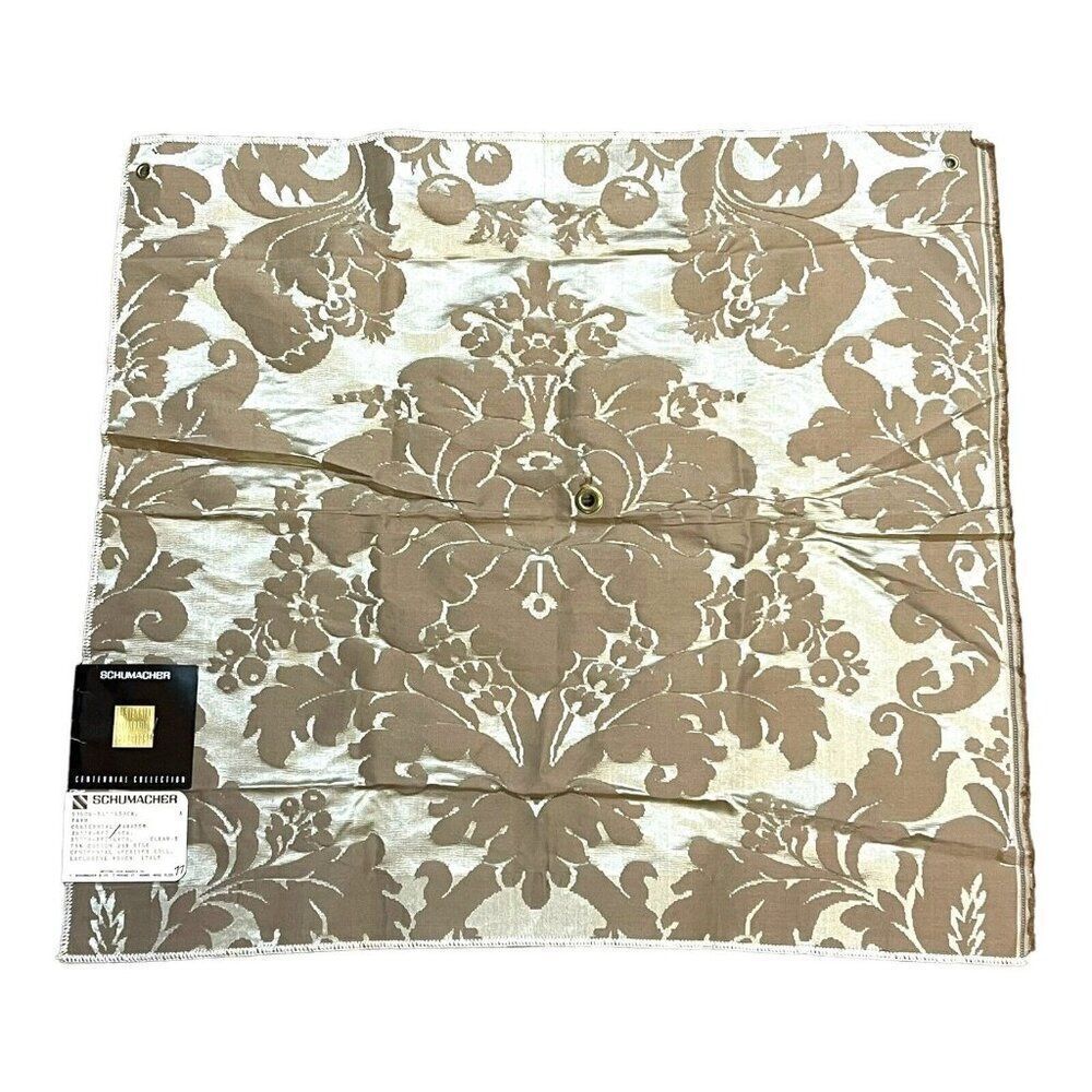SCHUMACHER Fabric Sample Fawn Centennial Damask 75% Cotton 25% Silk 23” X 25”